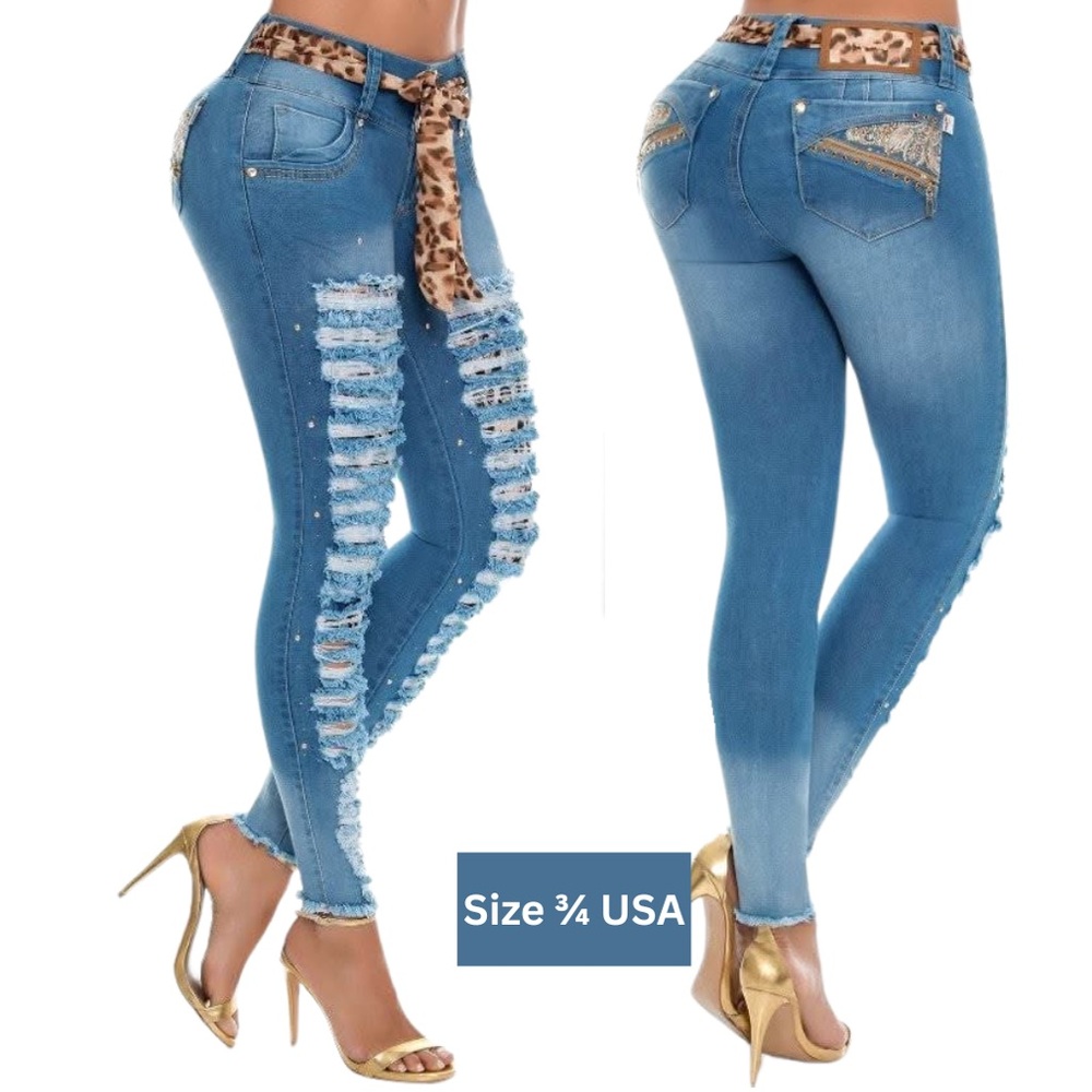 Blue Skinny Jeans with Distressed and Classic Styles